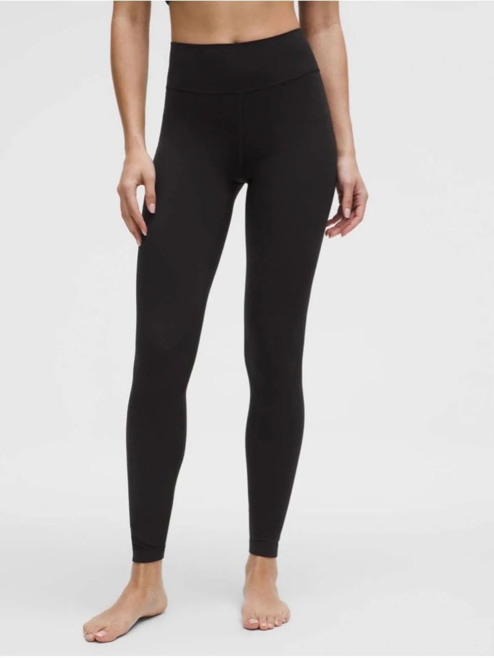 Lululemon Groove High-Rise Ribbed Panel Tight 28” Black Nulu Leggings Size 8